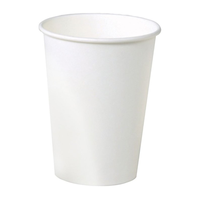 Papbger Hvid 30cl (12oz) Single Wall 1000 stk.